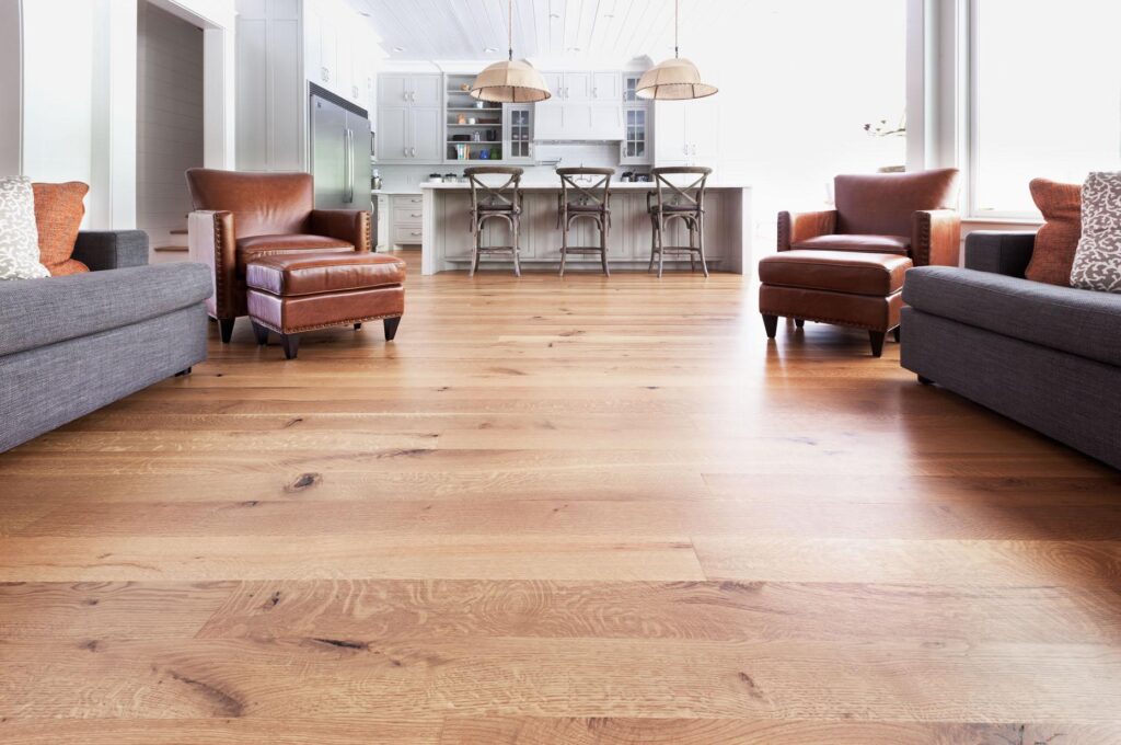 Modern wide plank white oak hardwood flooring